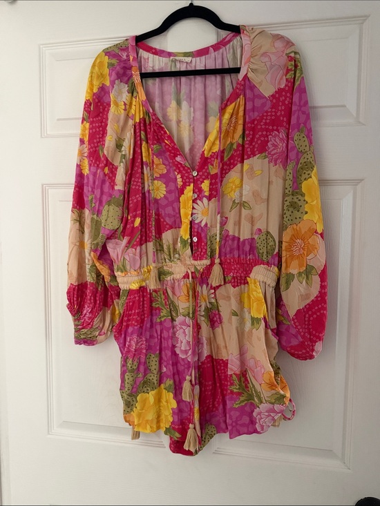 Spell Pants - Spell Pink Yellow Floral Women Shorts Romper EUC XL worn once